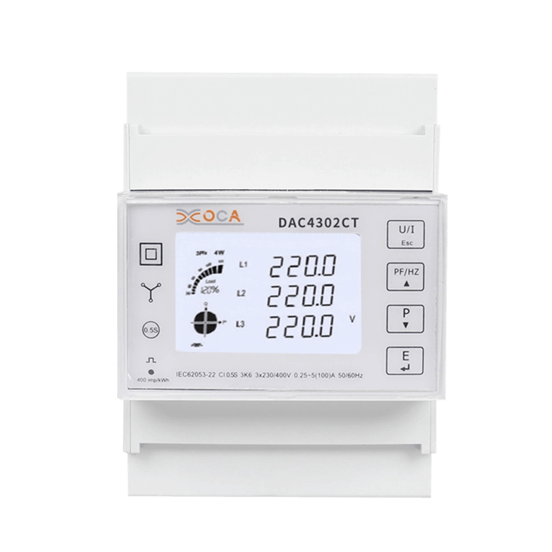 Třífázový inteligentní elektroměr Dac4302CT na DIN lištu AC