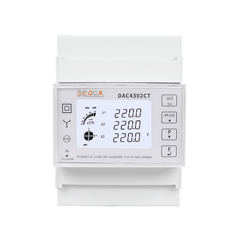 Dac4302CT DIN lišta AC Třífázový Modbus Smart Energy Meter Multimetr