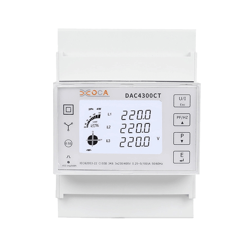 Multimetr inteligentního elektroměru Dac4300CT na DIN lištu