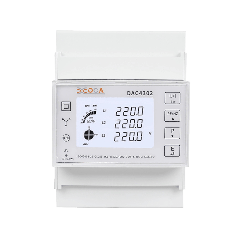 Třífázový 2t elektroměr Dac4302 na DIN lištu AC